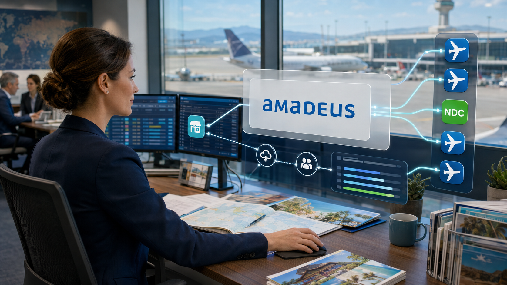 amadeus travel agency GDS comparison showing NDC coverage and distribution costs against Sabre and Travelport in 2026